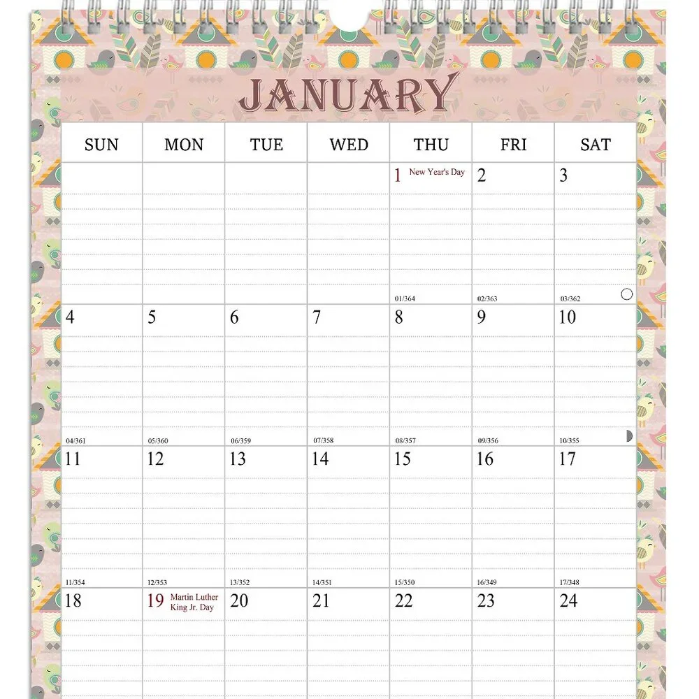2026-2027 Wall Calendar Spiral-bound Twin-Wire Binding - 18 Months 11